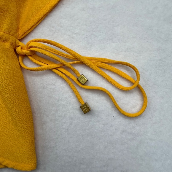 MICHAEL Michael Kors Women's Yellow Dolman Sleeve Top with a cinched waist Large - Picture 11 of 12